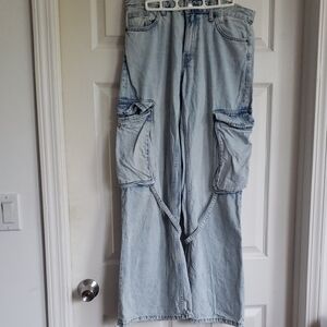 Zara Light Blue Flare Pants